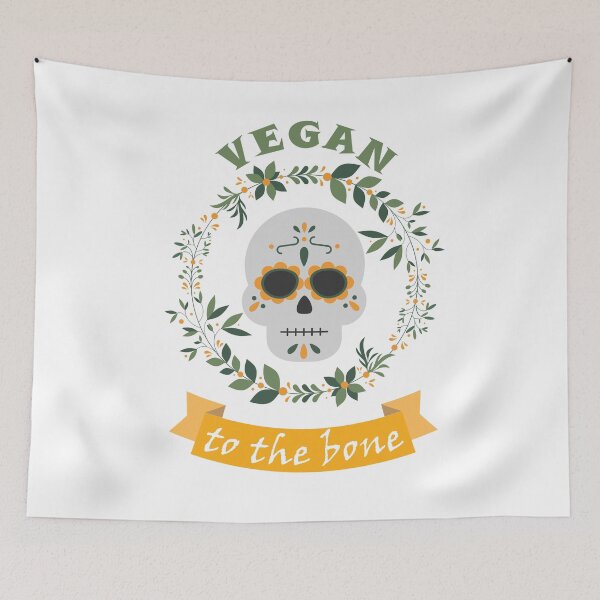 Item preview, Vegan Halloween Cute Floral Skeleton Pun designed and sold by haikustore.