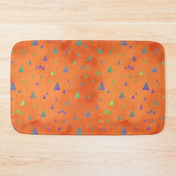 Item preview, Orange Smoky Pattern with colorful triangle Geometric Abstract Print for Fall, Autumn, Halloween and Thanksgiving. designed and sold by WOW TeesAndThings.