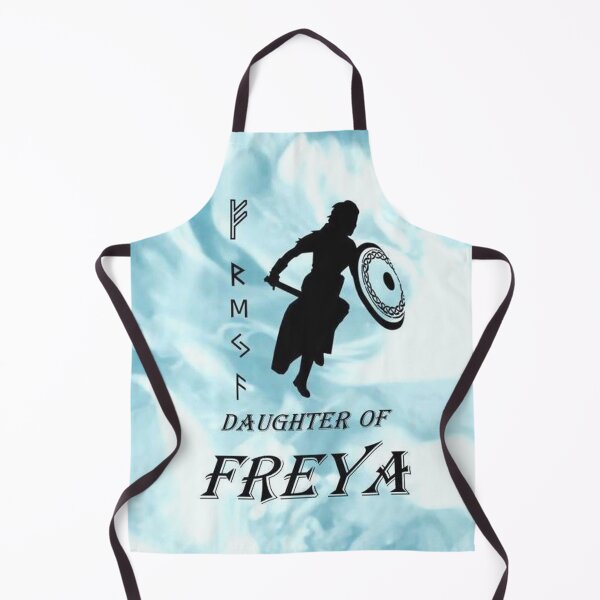 Item preview, FREYA 7 daughter viking woman warrior goddess runes sword North fire flame blue designed and sold by dragonemma.
