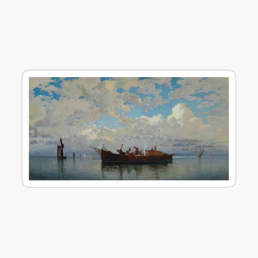 Fishing Boats on a Venetian Lagoon Hermann David Salomon Corrodi Art Board Print