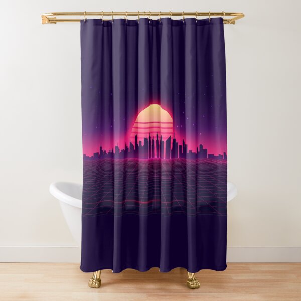 Retrowave Shower Curtain