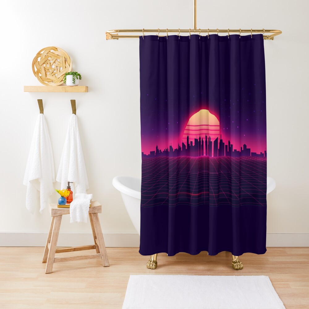 Retrowave Shower Curtain