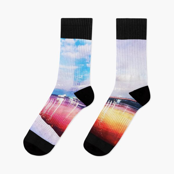 Item preview, Pink Sunset Surreal Landscape | Snow Winter Cityscape designed and sold by opticalescapes.