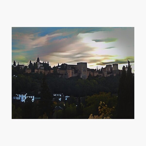 Item preview, Alhambra at Sunset Illustration designed and sold by tremendoustees.