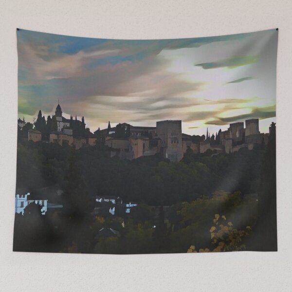 Item preview, Alhambra at Sunset Illustration designed and sold by tremendoustees.
