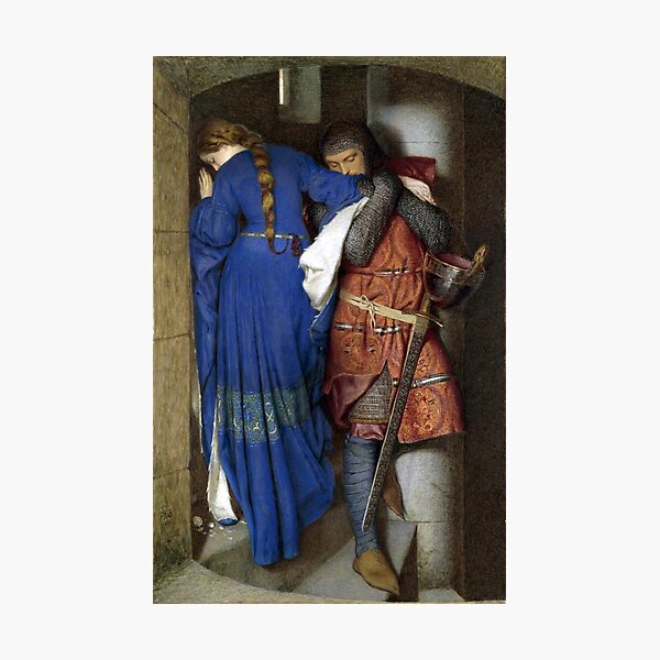 Aperçu de l'œuvre Hellelil et Hildebrand, la réunion sur les escaliers de la tourelle - Frederick William Burton - 1864 créée et vendue par CJET.