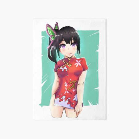 "Kanao Tsuyuri Demon Slayer Cheongsam Digital Artwork (with background
