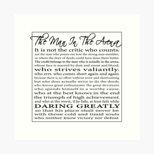 The Man In The Arena Printable Free