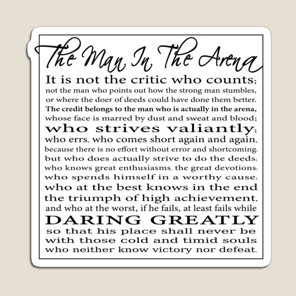 Item preview, The Man in the Arena - Daring Greatly Speech by Theodore Roosevelt designed and sold by EKartPrints.