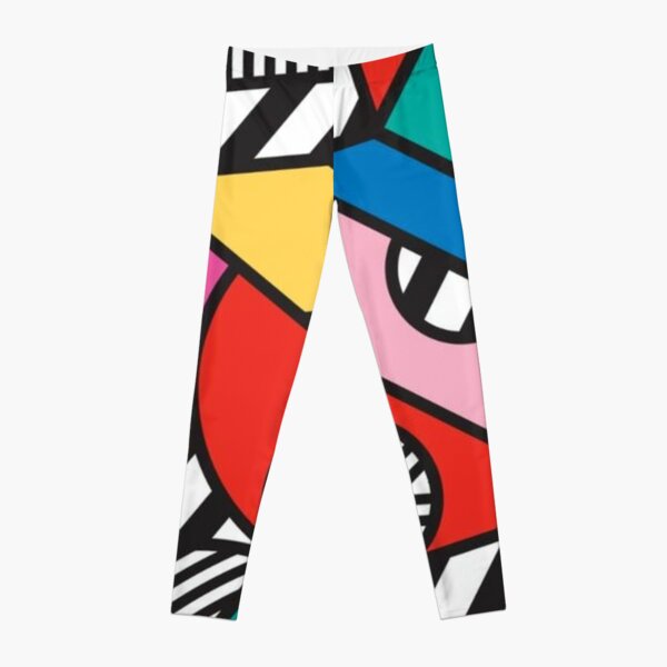 Colorful Memphis Modern Geometric Shapes Leggings