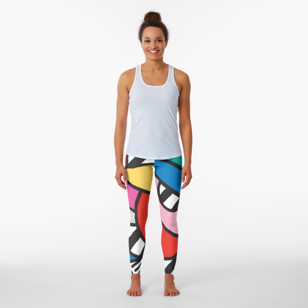 Colorful Memphis Modern Geometric Shapes Leggings