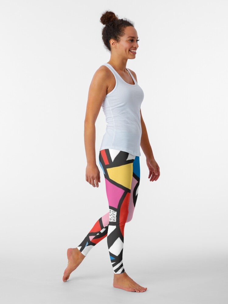Alternate view of Colorful Memphis Modern Geometric Shapes Leggings