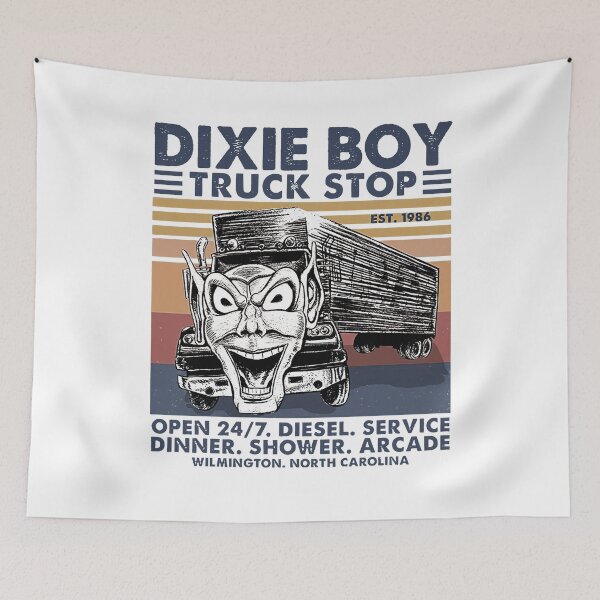 Item preview, Vintage Dixie boy truck stop Open 24/7 diesel service dinner shower arcade Wilmington north carolina Lavender Town designed and sold by JacobsRoss.