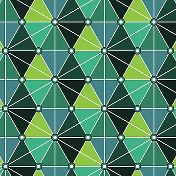Artwork thumbnail, Triangular Constellations Geometric Pattern – Green by RoguePatterns