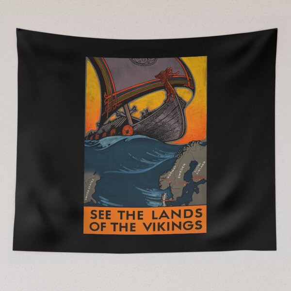 Item preview, See the Land of the Vikings retro poster designed and sold by CorasPosters.