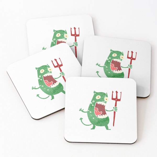 Item preview, Miss Yell-Alot Red Fork Green Monster designed and sold by wildflowerperks.
