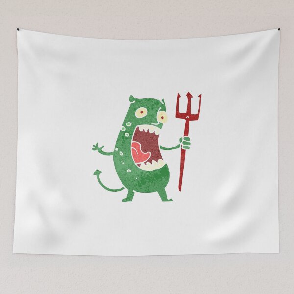 Item preview, Miss Yell-Alot Red Fork Green Monster designed and sold by wildflowerperks.