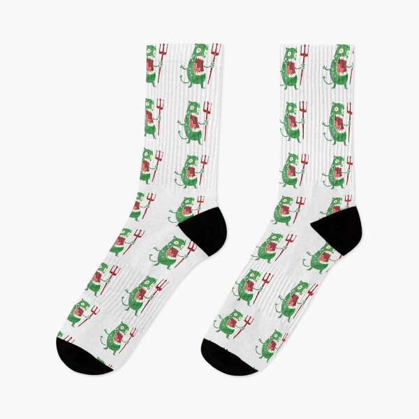 Item preview, Miss Yell-Alot Red Fork Green Monster designed and sold by wildflowerperks.