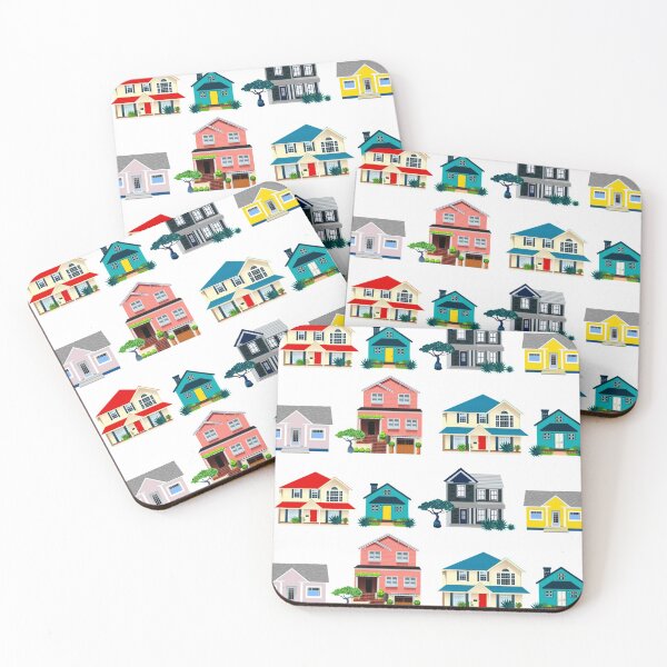 Item preview, Houses on street pattern  designed and sold by MarcSabuncu.