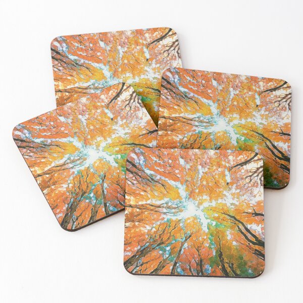 Item preview, Abstract Fall Beauty Art Watercolor Printing, Reaching Sky Trees,  designed and sold by iASunshine.