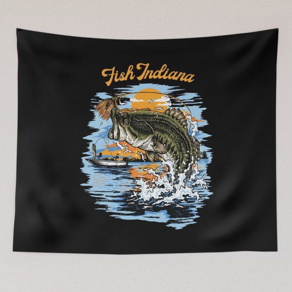Item preview, Largemouth Bass Fishing Graphic print | Fish Indiana product designed and sold by jakehughes2015.