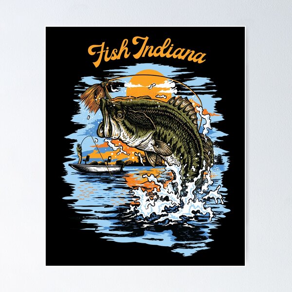 Largemouth Bass Fishing Graphic print | Fish Indiana product Poster for  Sale by jakehughes2015