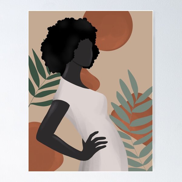 Item preview,  Black Woman, Abstract, UNFRAMED, Minimalist Print, Minimalist Poster Art, Neutral Colors, Afrocentric designed and sold by ModernDesigns7.