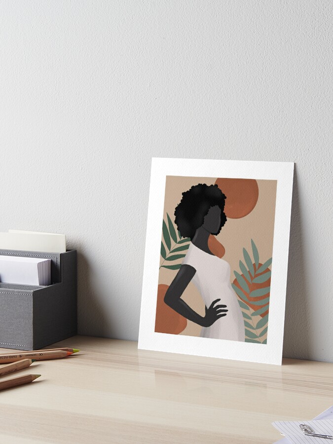 Plant Mom, Black Woman, Monstera, Abstract, UNFRAMED, Minimalist