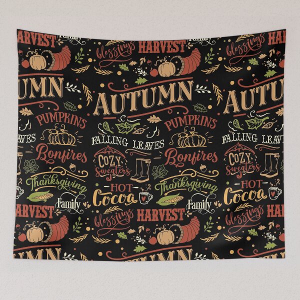 Item preview, Autumn, Pumpkins, Thanksgiving, Hot Cocoa, Blessings, Fall Words designed and sold by WOW TeesAndThings.
