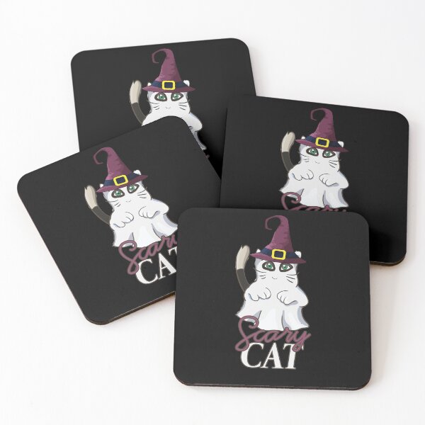 Item preview, Scary Cat Funny Black Cat in Ghost Costume for Halloween designed and sold by 4Craig.