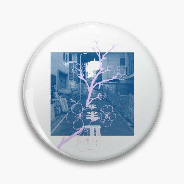 Item preview, Modern Japanese Cherry Blossom & Street View Artwork designed and sold by MakiMak.