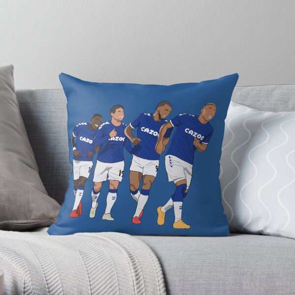 Everton Goal Celebration Richarlison Calvert Lewin Rodriguez Nkounkou Throw Pillow