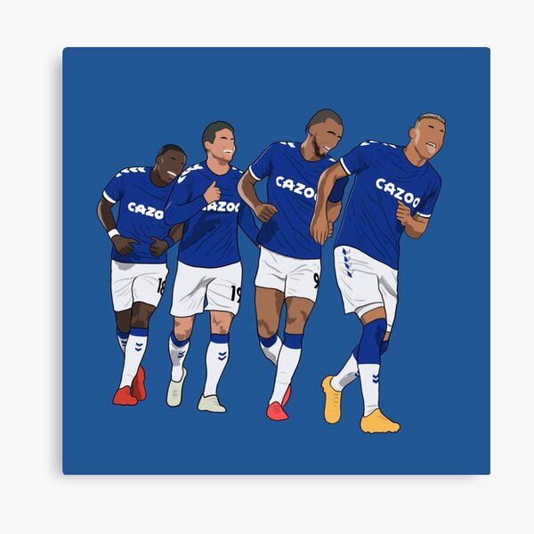 Everton Goal Celebration Richarlison Calvert Lewin Rodriguez Nkounkou Canvas Print