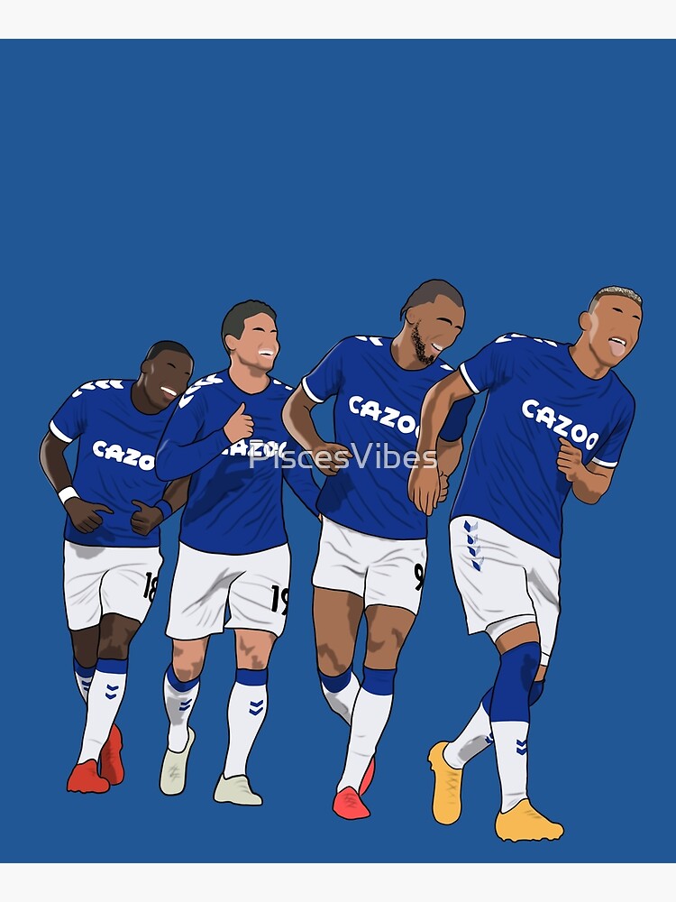Everton Goal Celebration Richarlison Calvert Lewin Rodriguez Nkounkou by PiscesVibes
