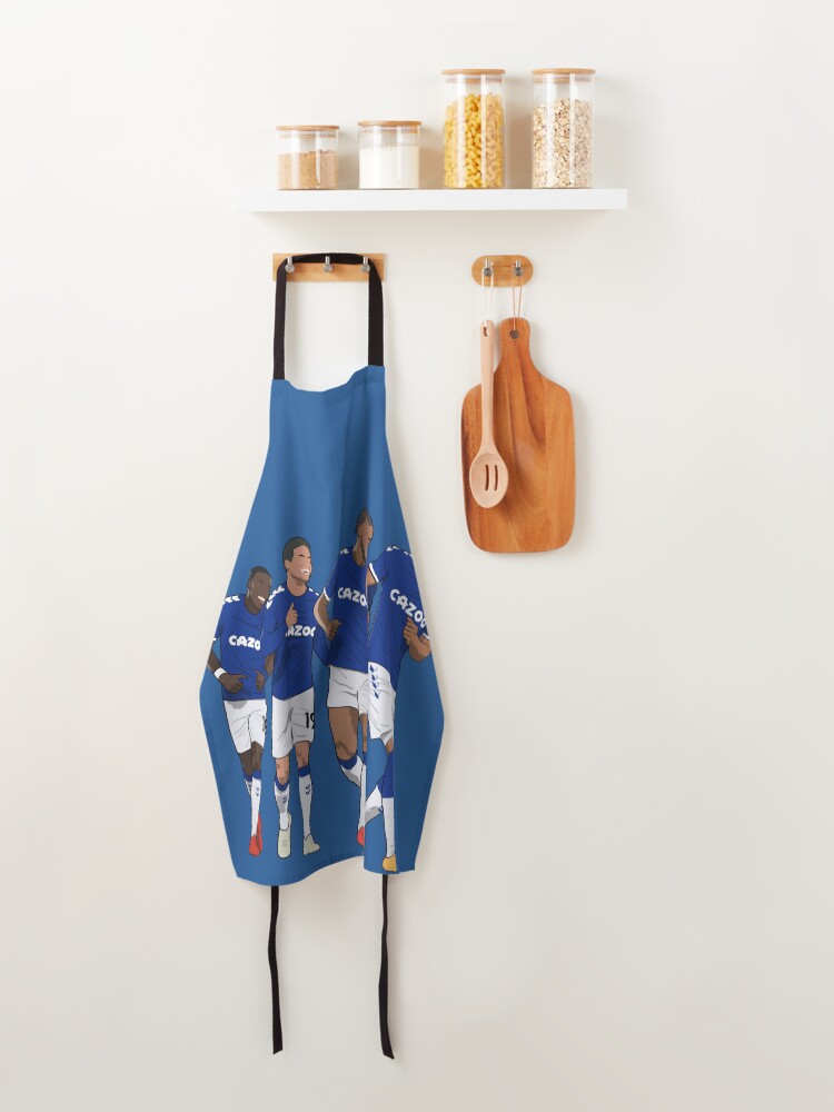Alternate view of Everton Goal Celebration Richarlison Calvert Lewin Rodriguez Nkounkou Apron