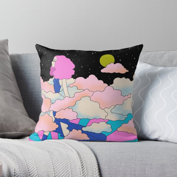 Walking through the clouds Throw Pillow