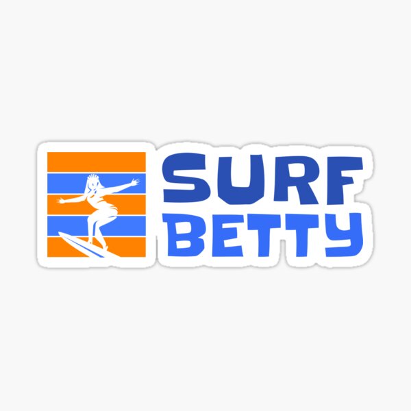 "Surf Betty Surf Style Clothing Design" Sticker for Sale by Chadd73
