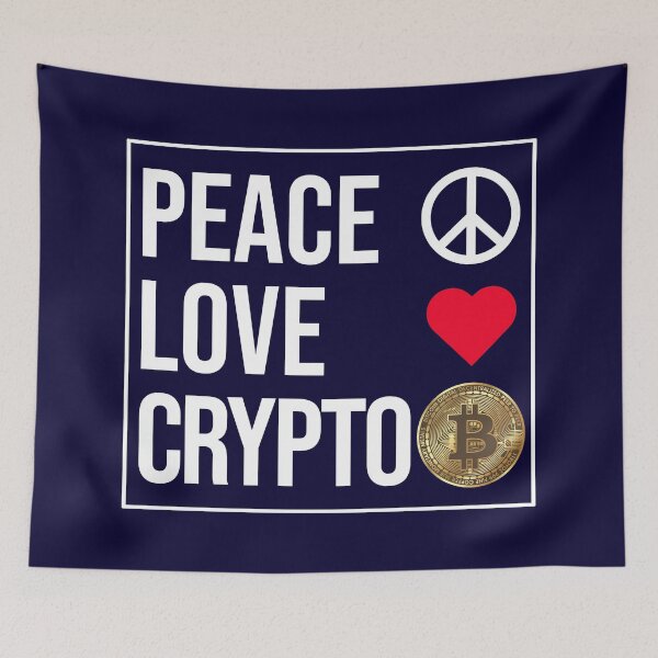 Item preview, Peace Love Crypto designed and sold by CatArtStore.