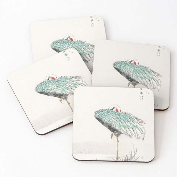 Item preview, white naped crane and new years fern illustration 42476334345 designed and sold by Bird-Lore.