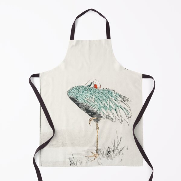 Item preview, white naped crane and new years fern illustration 42476334345 designed and sold by Bird-Lore.
