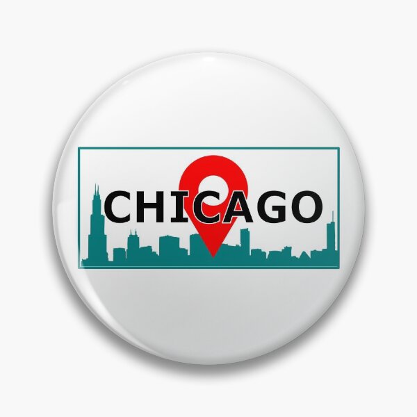 Item preview, Chicago City Skyline with Location Icon designed and sold by Nxt-Lvl-Awesome.