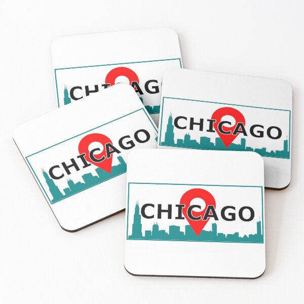 Item preview, Chicago City Skyline with Location Icon designed and sold by Nxt-Lvl-Awesome.