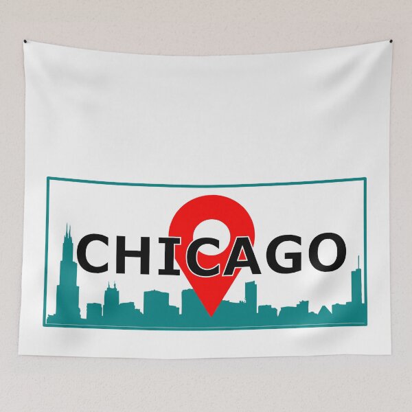 Item preview, Chicago City Skyline with Location Icon designed and sold by Nxt-Lvl-Awesome.