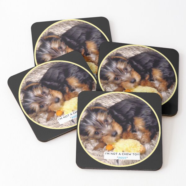 Item preview, Yorkie Puppy Pouting And Declaring He's Not A Chew Toy! designed and sold by StormyMuse.