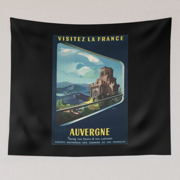Item preview, Auvergne retro poster designed and sold by CorasPosters.