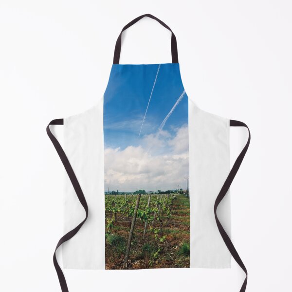 Item preview, Vapour trail over vineyard Jonzac france designed and sold by DavidMay.