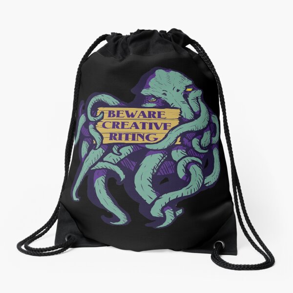 Beware Creative Riting Drawstring Bag