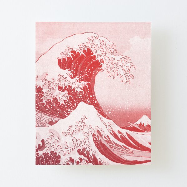 The Great Wave Off Kanagawa Japanese Wave Red Aesthetic Mounted Print