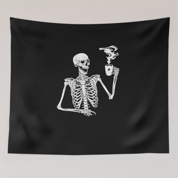 Item preview, Halloween Coffee Drinking Skeleton Skull designed and sold by CreativeGift.