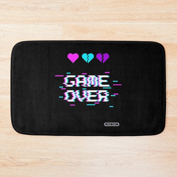 Item preview, Retro Synth Glitch Game Over Hearts Gaming 90's designed and sold by DerNerd.